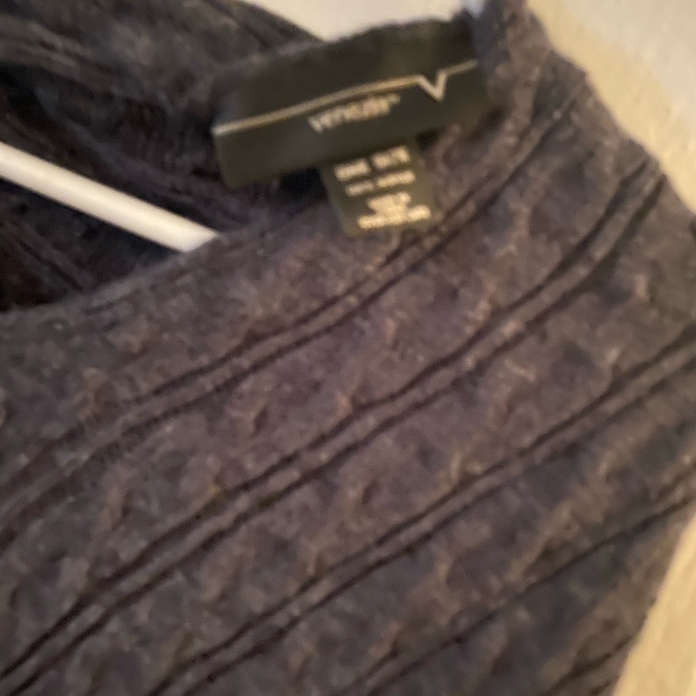 Vince Navy Textured Knit Crewneck Top